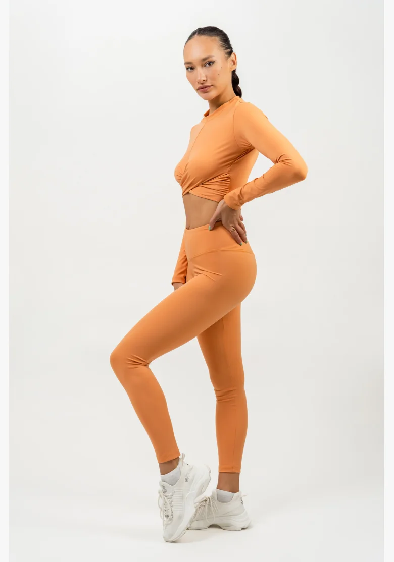 NEBBIA • Leggings a vita alta ELEVATED arancioni • NebShop.cz