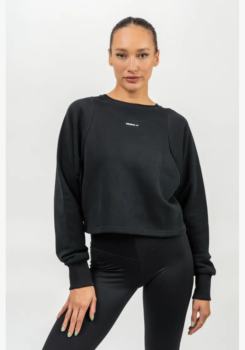 NEBBIA • Felpa corta GYM SPIRIT nera • NebShop.it