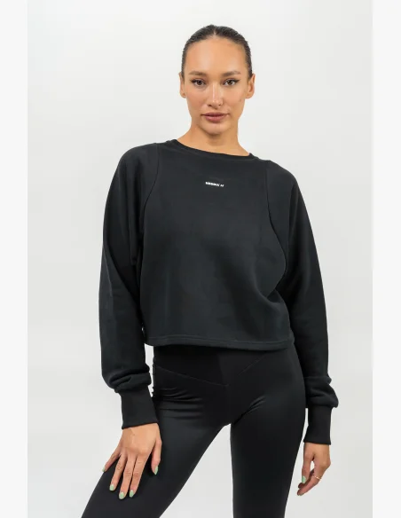 NEBBIA • Felpa corta GYM SPIRIT nera • NebShop.it