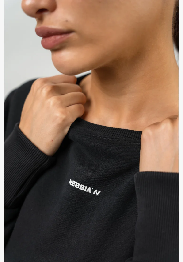 NEBBIA • Felpa corta GYM SPIRIT nera • NebShop.it