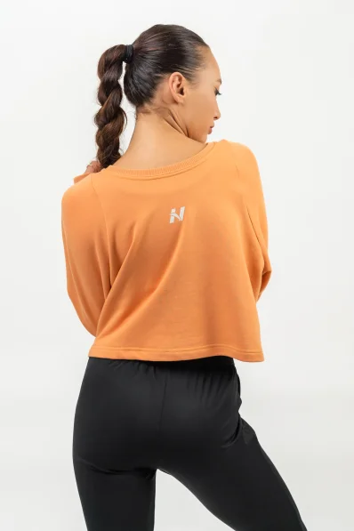 NEBBIA • Felpa cropped GYM SPIRIT arancione • NebShop.it 2