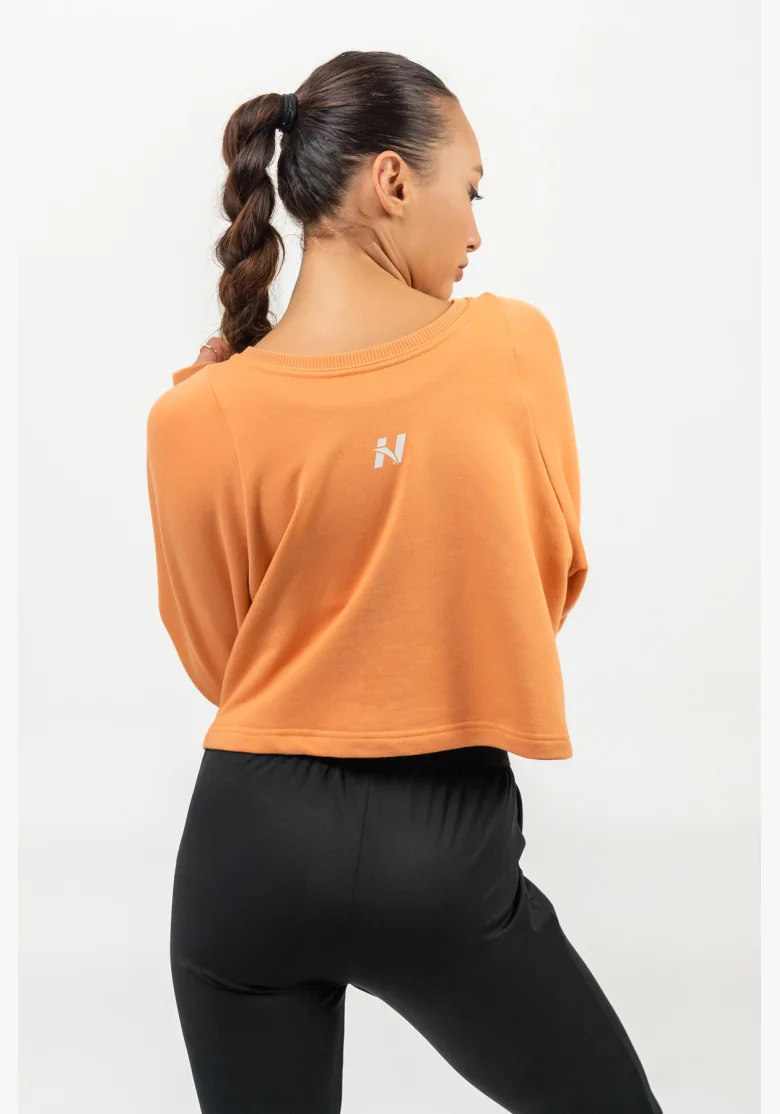 NEBBIA • Felpa cropped GYM SPIRIT arancione • NebShop.it