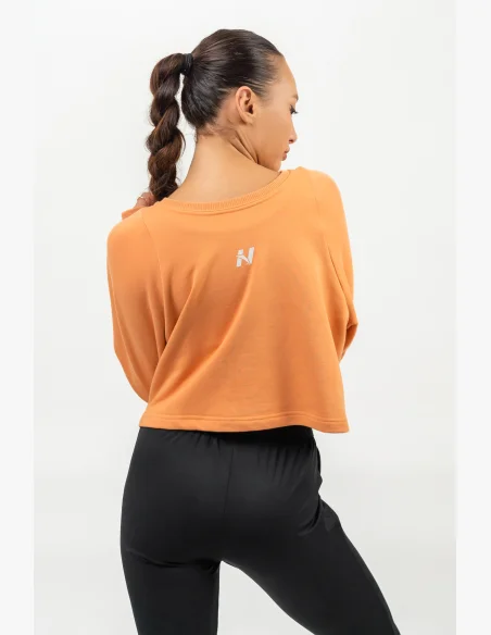 NEBBIA • Felpa cropped GYM SPIRIT arancione • NebShop.it