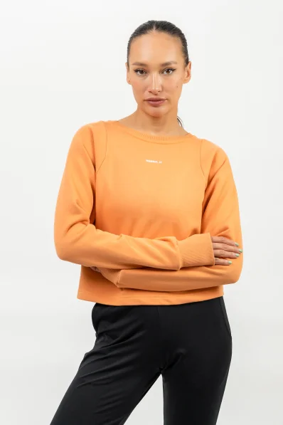 NEBBIA • Felpa cropped GYM SPIRIT arancione • NebShop.it
