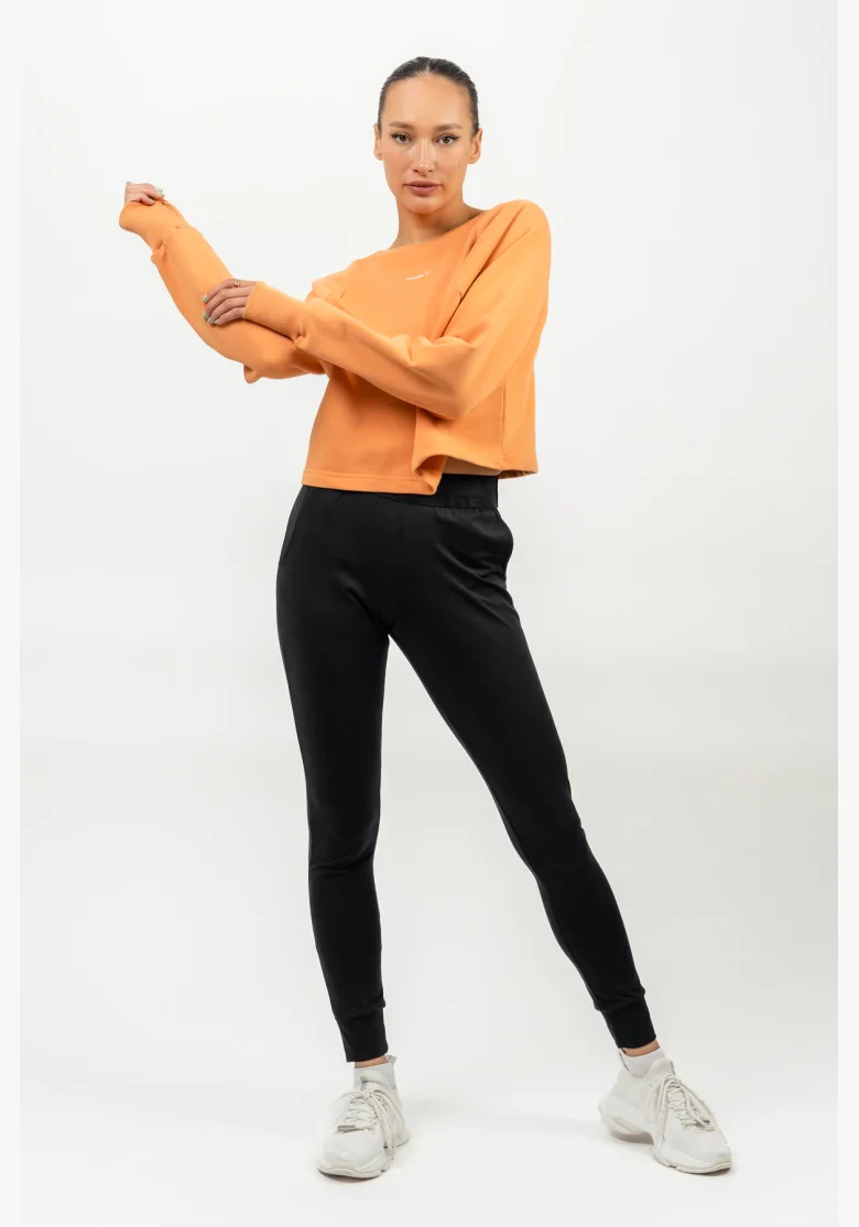 NEBBIA • Felpa cropped GYM SPIRIT arancione • NebShop.it