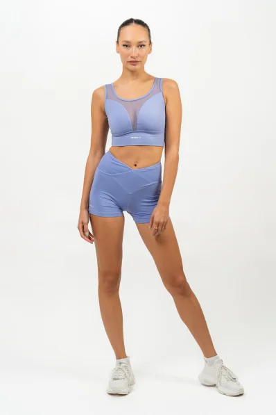 NEBBIA • Pantaloni short in leggings con vita alta AGILE viola • NebShop.it