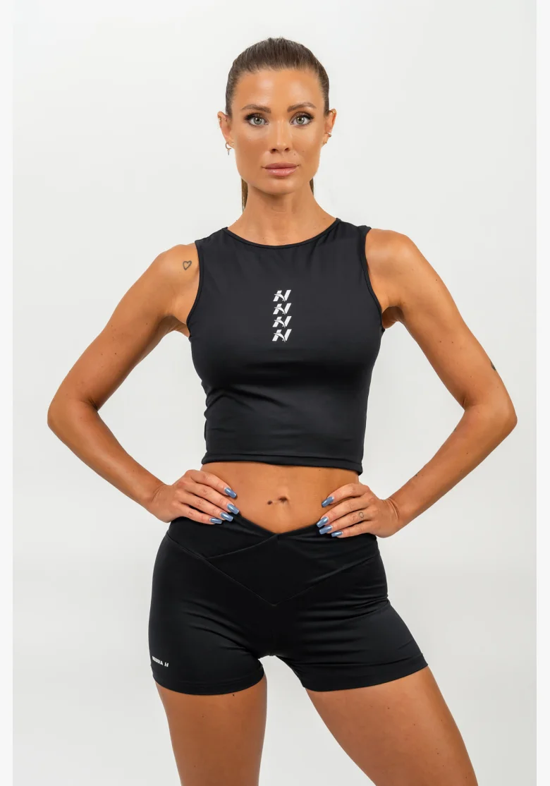 NEBBIA • Top corto t-shirt CONFIDENCE nero • NebShop.cz