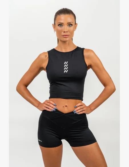 NEBBIA • Top corto t-shirt CONFIDENCE nero • NebShop.cz