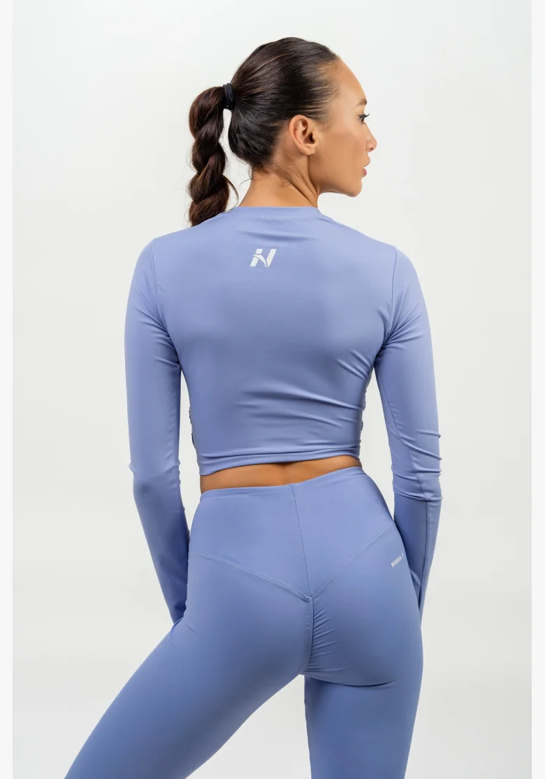 NEBBIA • Crop top con maniche lunghe ELEVATED viola • NebShop.it