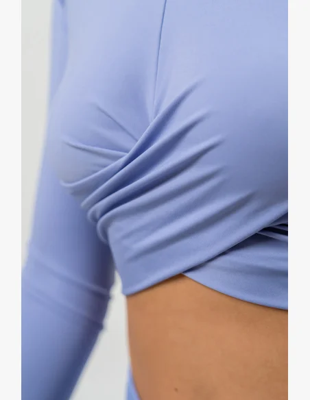 NEBBIA • Crop top con maniche lunghe ELEVATED viola • NebShop.it