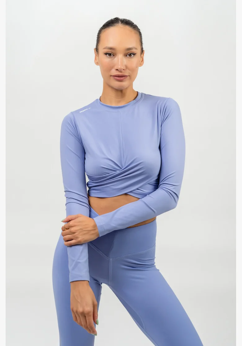 NEBBIA • Crop top con maniche lunghe ELEVATED viola • NebShop.it