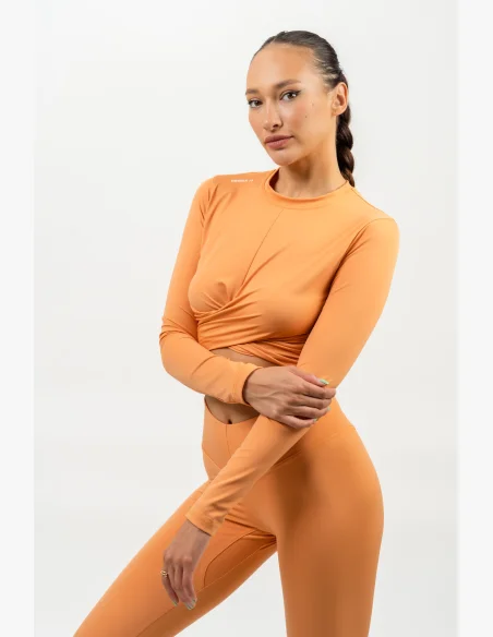 NEBBIA • Crop top a maniche lunghe ELEVATED arancione • NebShop.cz