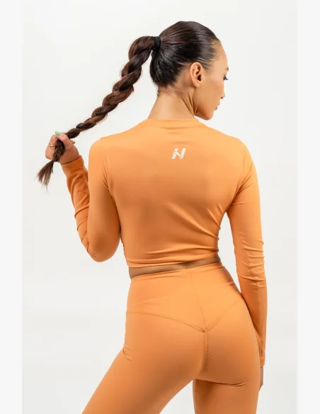 NEBBIA • Crop top a maniche lunghe ELEVATED arancione • NebShop.cz