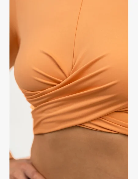NEBBIA • Crop top a maniche lunghe ELEVATED arancione • NebShop.cz
