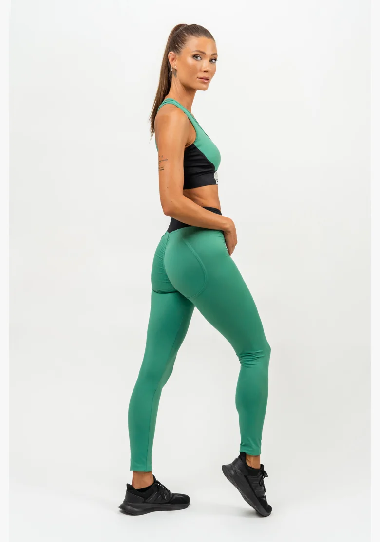 NEBBIA • Leggings a vita alta SIGNATURE verde • Nebshop.it