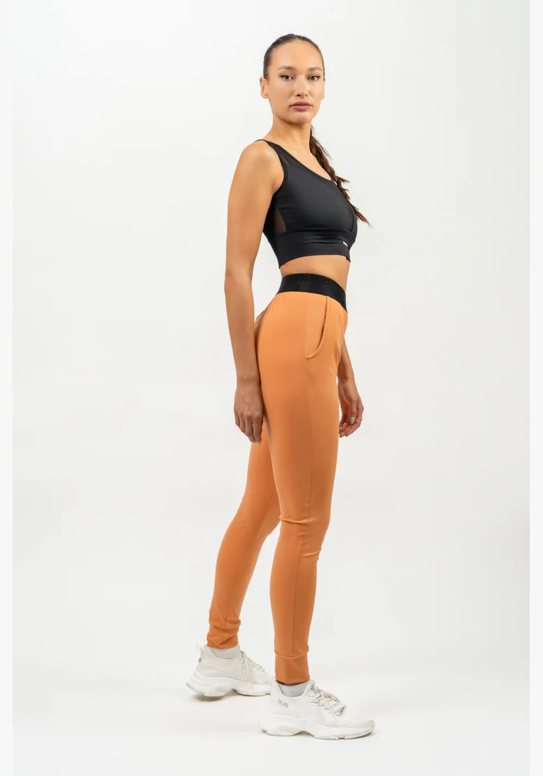 NEBBIA • Leggings slim fit con tasche GYM SPIRIT arancione • Nebshop.it