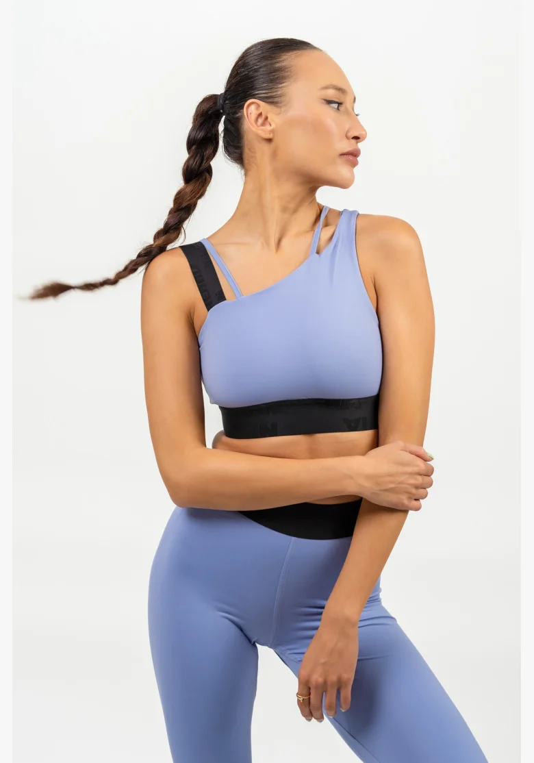 NEBBIA • Reggiseno sportivo asimmetrico ELITE viola • Nebshop.it