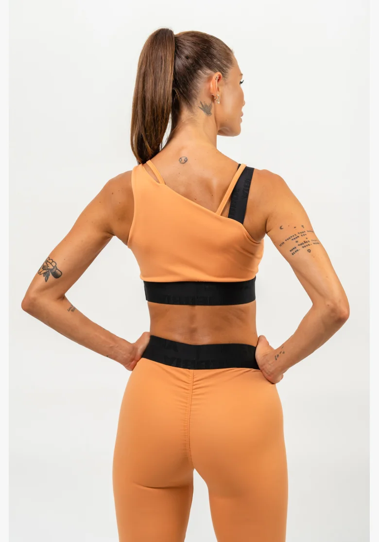 NEBBIA • Reggiseno sportivo asimmetrico ELITE arancione • Nebshop.cz