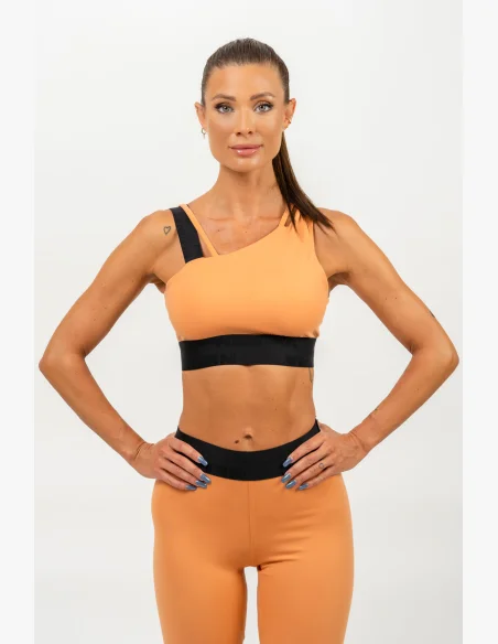 NEBBIA • Reggiseno sportivo asimmetrico ELITE arancione • Nebshop.cz