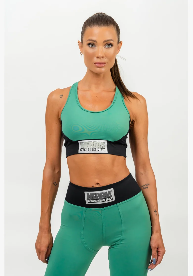 NEBBIA • Reggiseno sportivo rinforzato SIGNATURE verde • Nebshop.cz