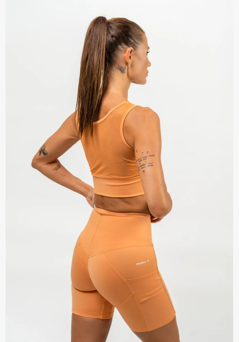 NEBBIA • Reggiseno sportivo con rete PERFORMANCE arancione • Nebshop.it