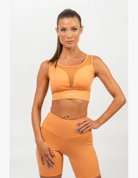 NEBBIA • Reggiseno sportivo con rete PERFORMANCE arancione • Nebshop.it