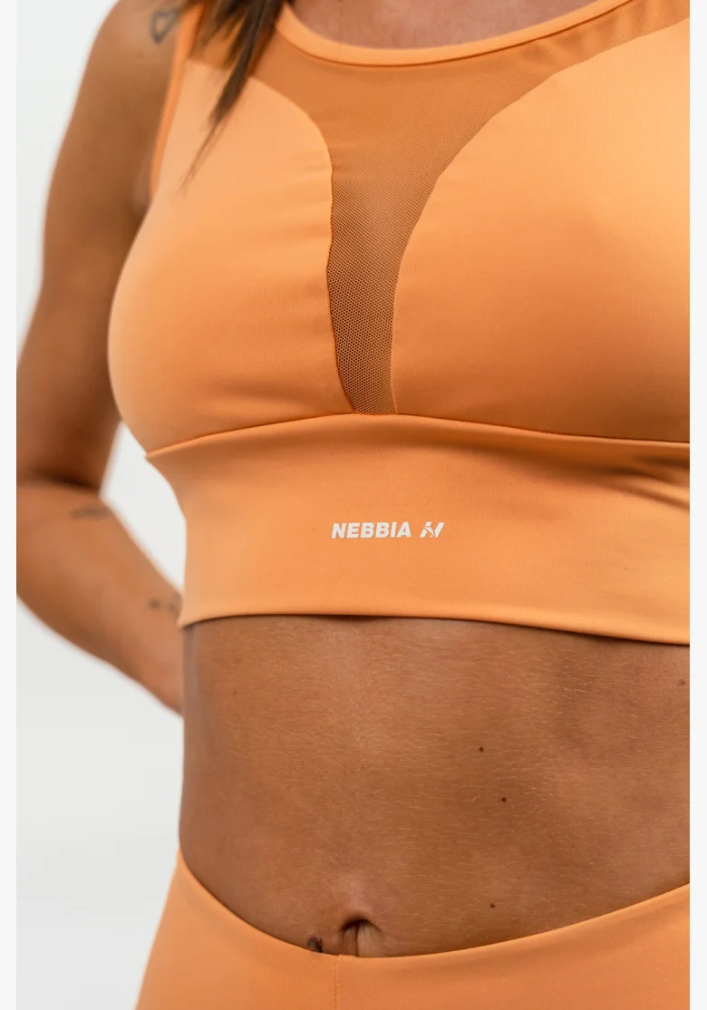 NEBBIA • Reggiseno sportivo con rete PERFORMANCE arancione • Nebshop.it