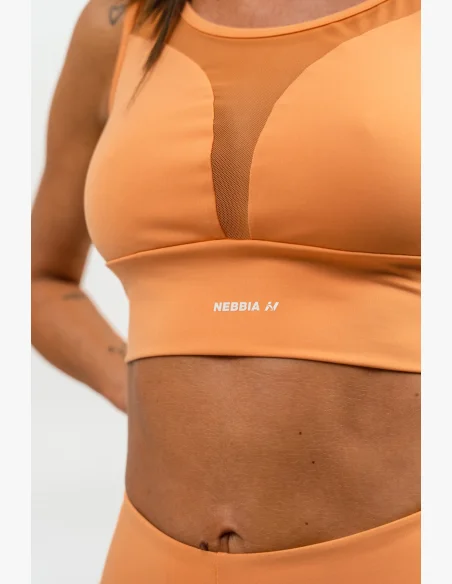 NEBBIA • Reggiseno sportivo con rete PERFORMANCE arancione • Nebshop.it