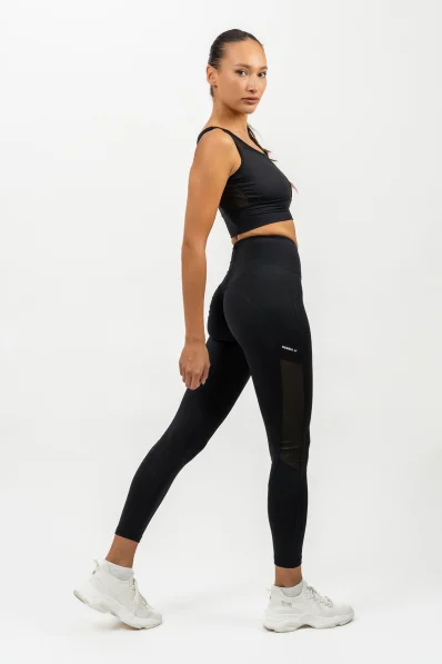 NEBBIA • Leggings con rete a vita alta PERFORMANCE nera • Nebshop.it 2