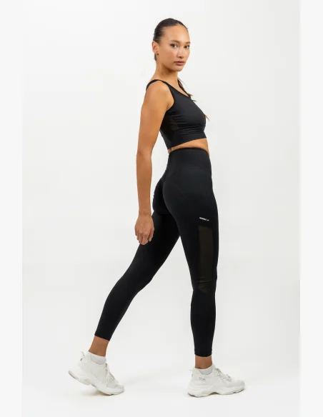 NEBBIA • Leggings con rete a vita alta PERFORMANCE nera • Nebshop.it