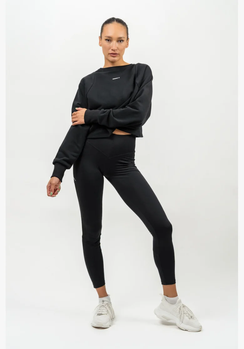 NEBBIA • Leggings con rete a vita alta PERFORMANCE nera • Nebshop.it