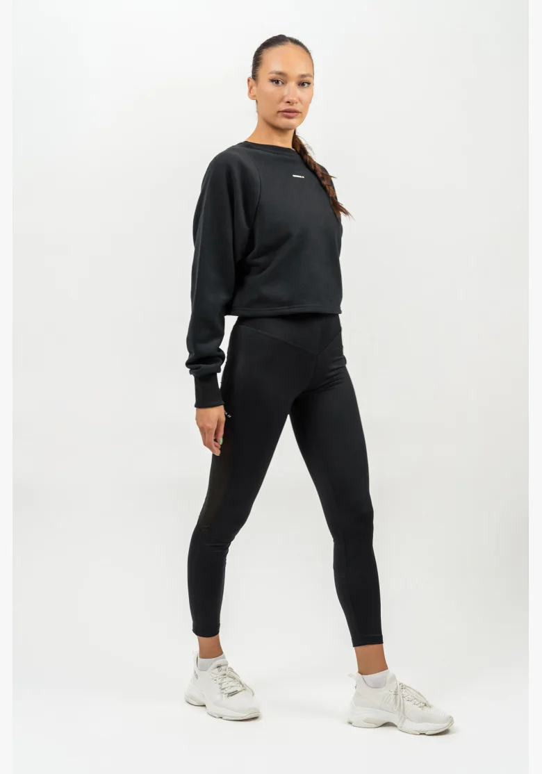 NEBBIA • Leggings con rete a vita alta PERFORMANCE nera • Nebshop.it