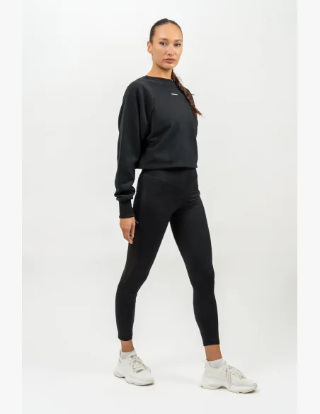 NEBBIA • Leggings con rete a vita alta PERFORMANCE nera • Nebshop.it