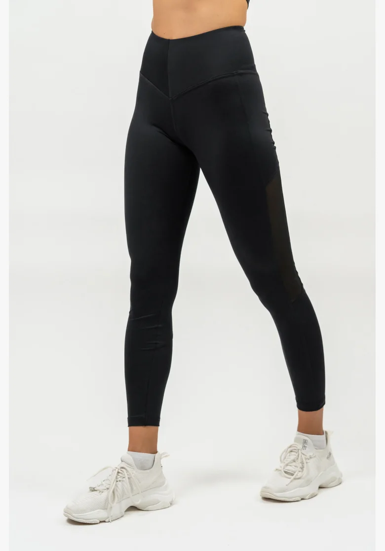 NEBBIA • Leggings con rete a vita alta PERFORMANCE nera • Nebshop.it