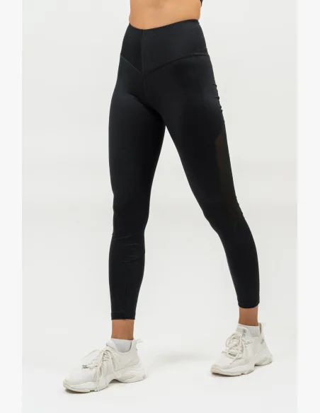 NEBBIA • Leggings con rete a vita alta PERFORMANCE nera • Nebshop.it