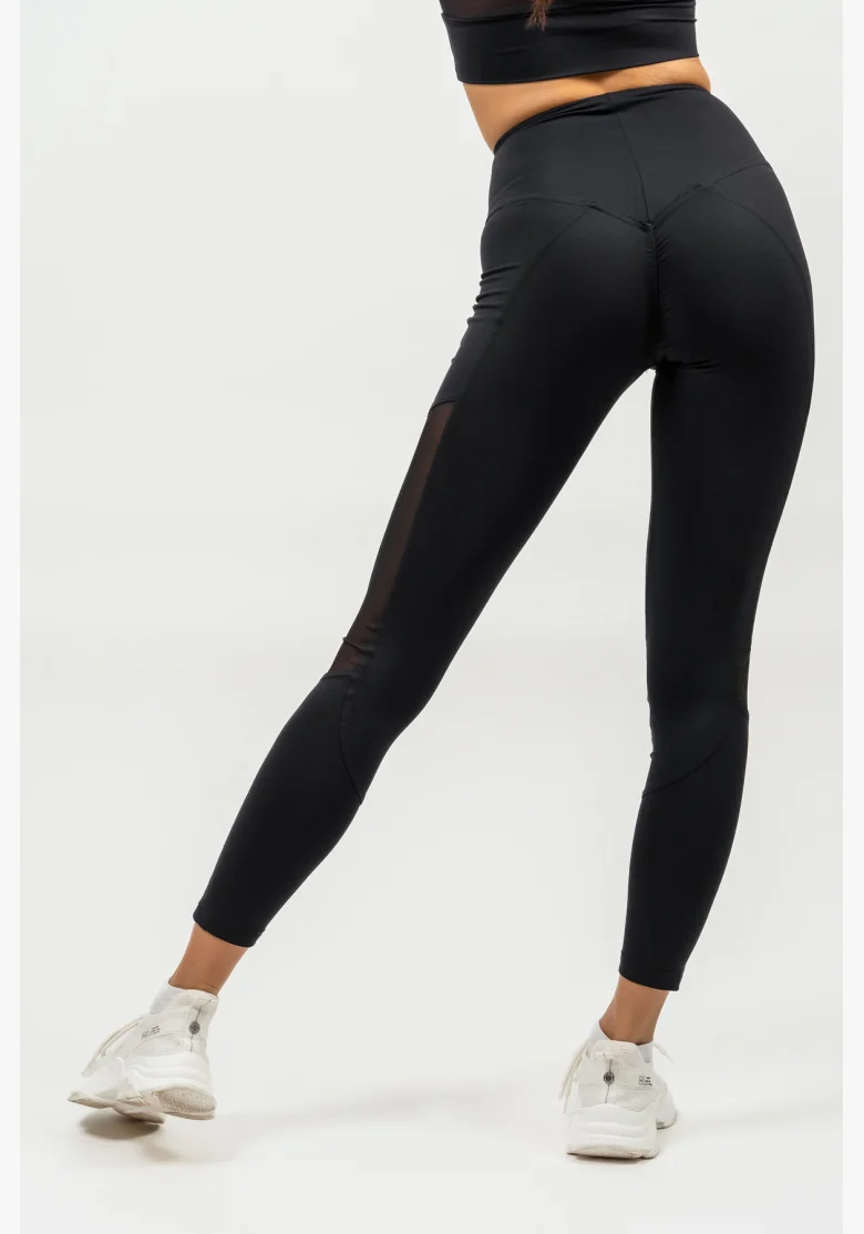 NEBBIA • Leggings con rete a vita alta PERFORMANCE nera • Nebshop.it