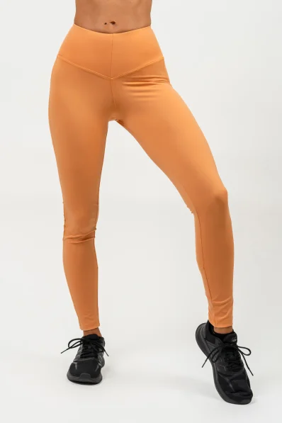 NEBBIA • Leggings con rete con vita alta PERFORMANCE arancione • Nebshop.it