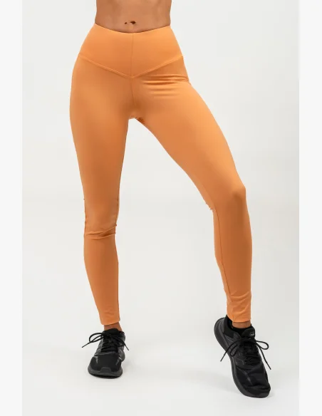 NEBBIA • Leggings con rete con vita alta PERFORMANCE arancione • Nebshop.it