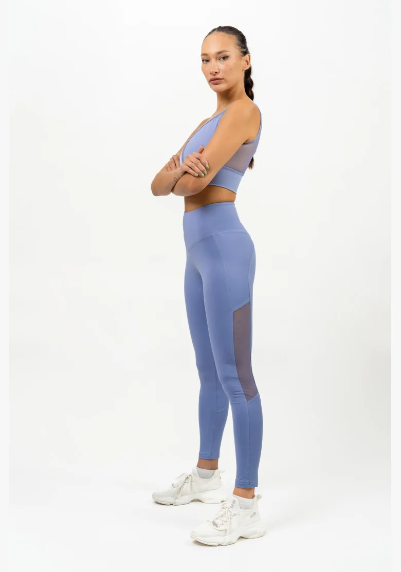NEBBIA • Leggings con rete a vita alta PERFORMANCE viola • Nebshop.it
