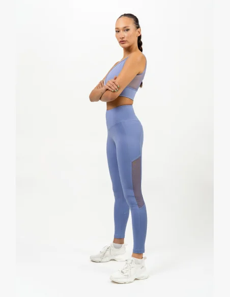 NEBBIA • Leggings con rete a vita alta PERFORMANCE viola • Nebshop.it
