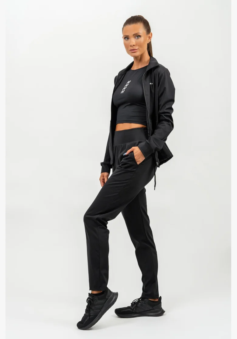 NEBBIA • Felpa con zip con riflesso SLEEK nera • Nebshop.it