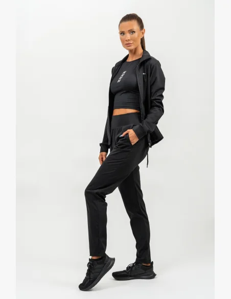 NEBBIA • Felpa con zip con riflesso SLEEK nera • Nebshop.it
