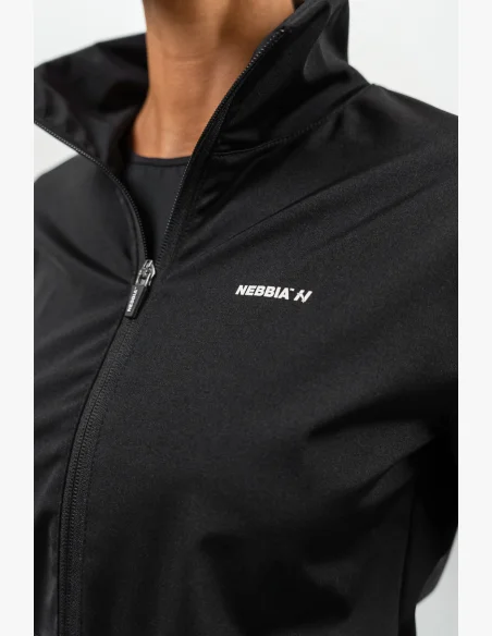 NEBBIA • Felpa con zip con riflesso SLEEK nera • Nebshop.it