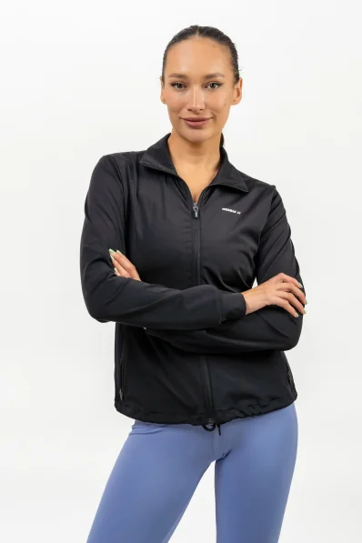 NEBBIA • Felpa con zip con riflesso SLEEK nera • Nebshop.it