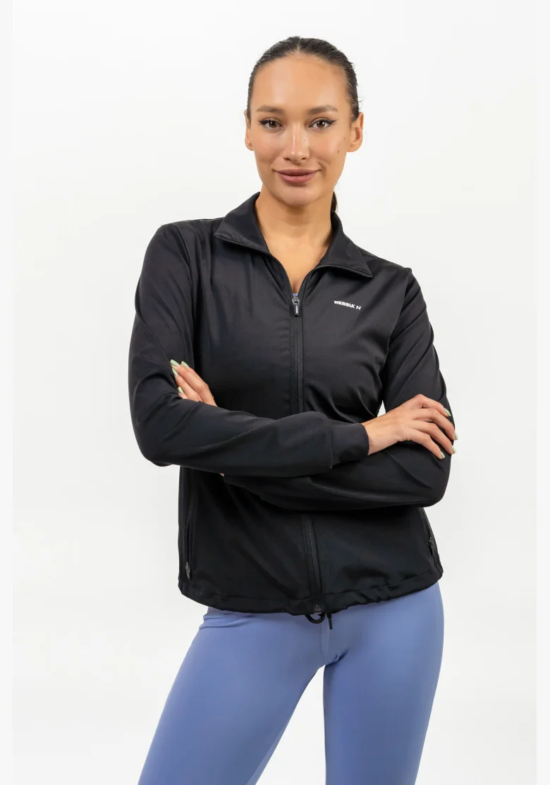 NEBBIA • Felpa con zip con riflesso SLEEK nera • Nebshop.it