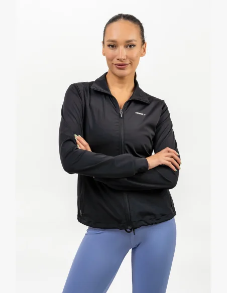 NEBBIA • Felpa con zip con riflesso SLEEK nera • Nebshop.it
