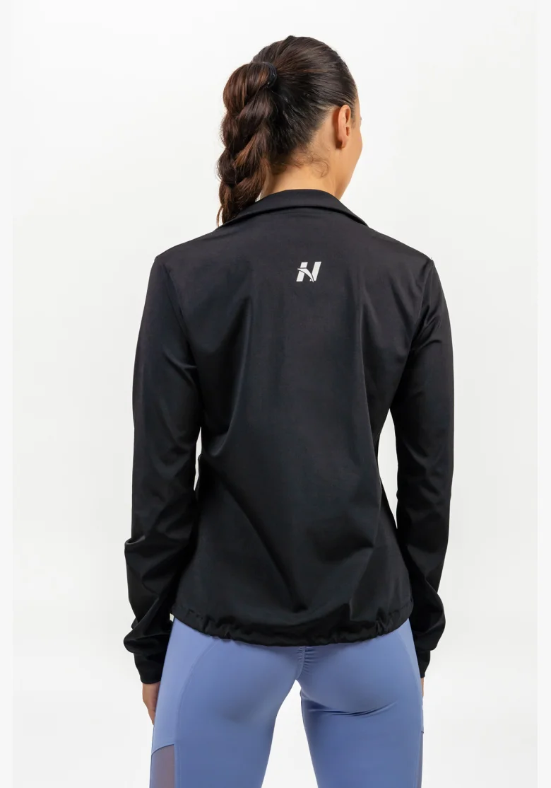 NEBBIA • Felpa con zip con riflesso SLEEK nera • Nebshop.it