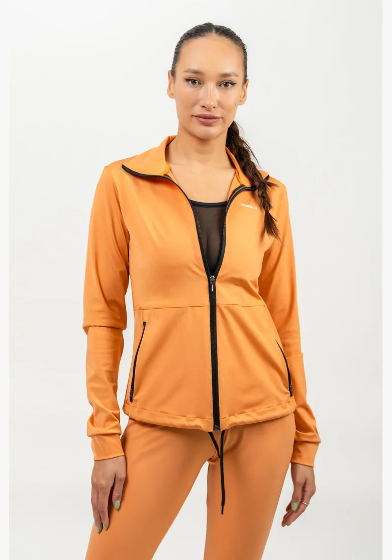 NEBBIA • Felpa con zip lucida SLEEK arancione • Nebshop.it