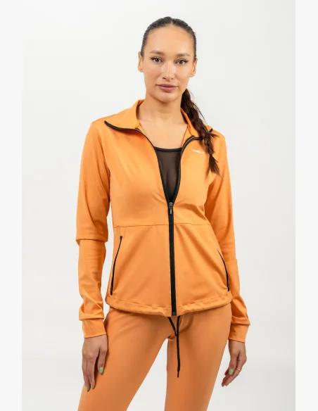 NEBBIA • Felpa con zip lucida SLEEK arancione • Nebshop.it