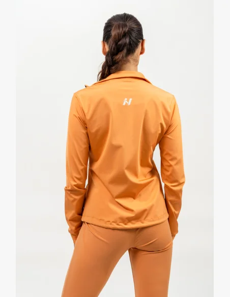 NEBBIA • Felpa con zip lucida SLEEK arancione • Nebshop.it